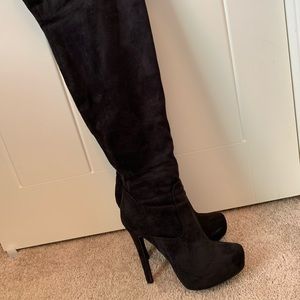 Black Suede Stiletto boots